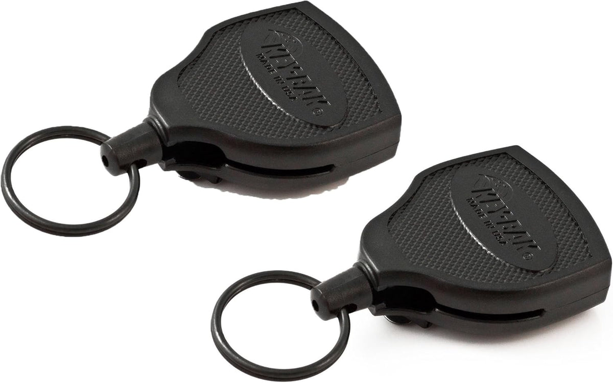 Key-Bak Super 48 Locking Professional Heavy Duty Self Retracting Key, 48" Black (2 Pack)