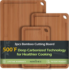 Bamboo Cutting Board, Durable Wood Cutting Boards for Kitchen