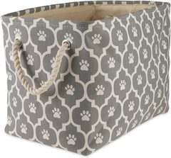 Bone Dry Pet Storage Collection Lattice Paw Print, Gray, Medium Rectangle
