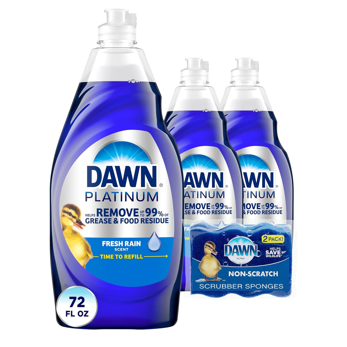 Dawn Platinum Dish Soap Liquid, (Pack of 2) 72 Fl oz