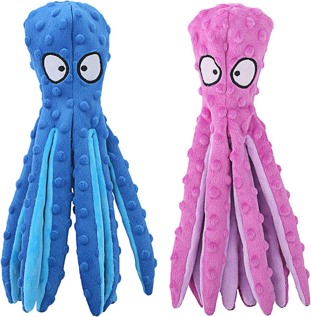 HGB Squeaky Dog Toys - Octopus No Stuffing Crinkle Plush Large Dog Toy