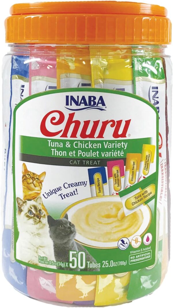 NABA Churu Cat Treats, Grain-Free, Lickable, Squeezable Creamy