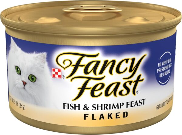 Purina Fancy Feast Wet Cat Food Flaked Fish and Shrimp Feast