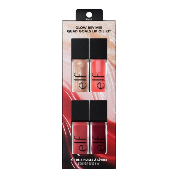 e.l.f. Glow Reviver Quad Goals Lip Oil Kit, Lip Gloss