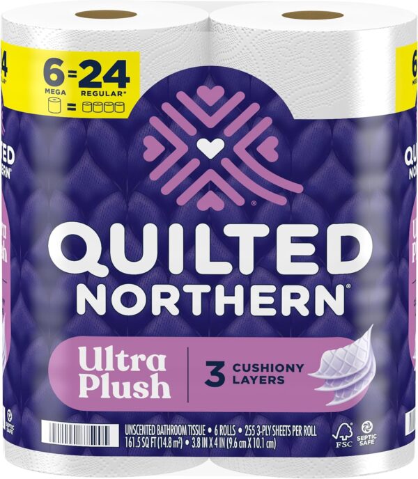 Quilted Northern Ultra Plush Toilet Paper, 6 Mega Rolls