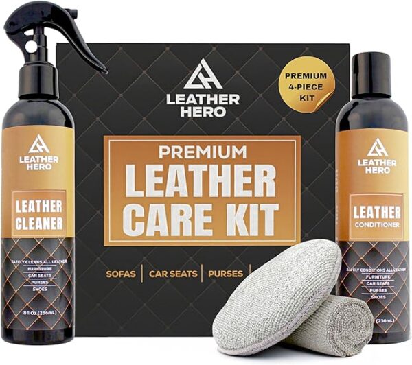 Leather Cleaner and Conditioner Kit – 5-Piece Set with Best Leather